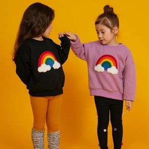 Petite Hailey Pink Rainbow Sweatshirt